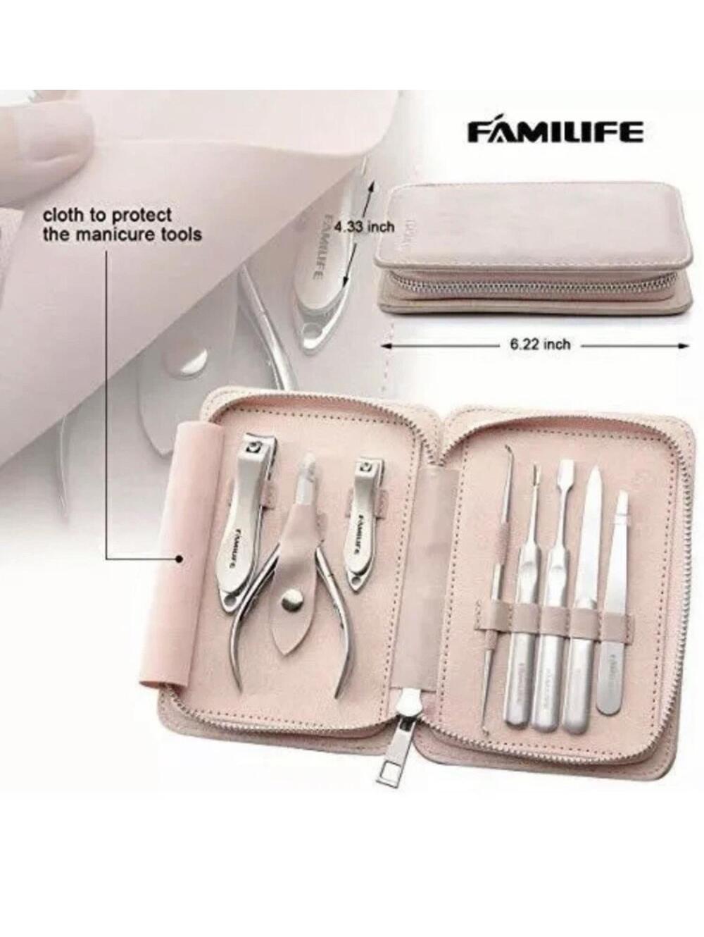 MANICURE SET Nail Clipper Stainless Steel Pedicure Tools Grooming Kit FAMILIFE